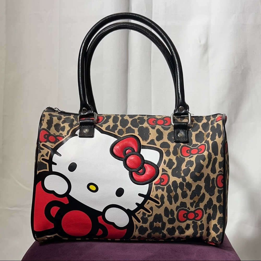 Hello Kitty Loungefly Barrel Purse Handbag animal cheetah print